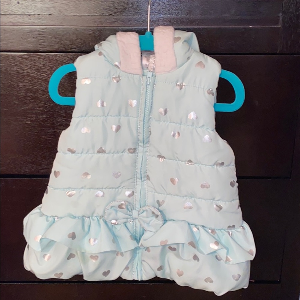 Toddler Hooded Vest With hearts